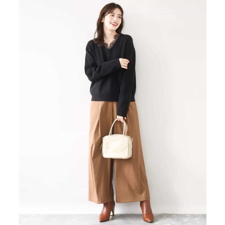 ストレッチワイドストレートパンツ/洗える | OFUON | 詳細画像24 