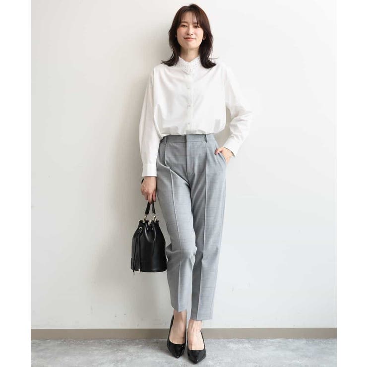 [名品シリーズ]ストレッチテーパードパンツ（無地・チェック）/洗濯機で洗える | OFUON | 詳細画像11 