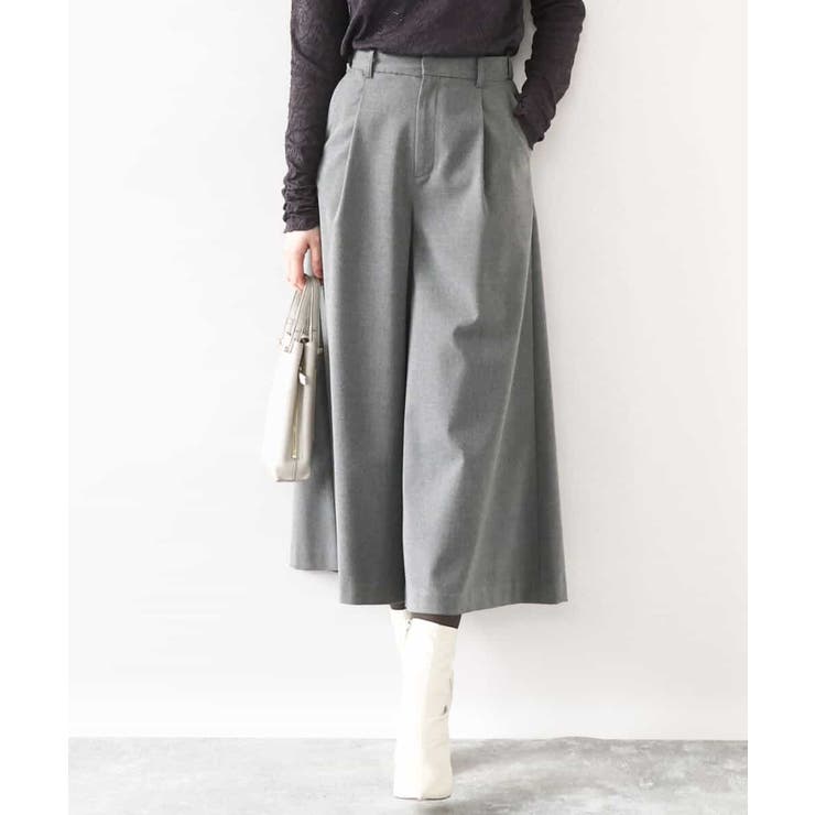 TRソフトストレッチ裏起毛ガウチョパンツ/洗える | OFUON | 詳細画像1 