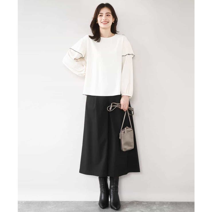 TRソフトストレッチ裏起毛ガウチョパンツ/洗える | OFUON | 詳細画像25 