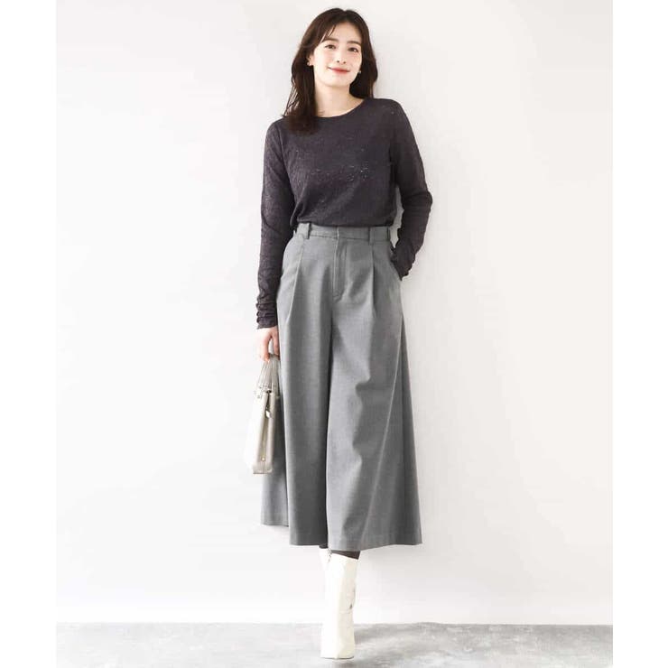 TRソフトストレッチ裏起毛ガウチョパンツ/洗える | OFUON | 詳細画像3 