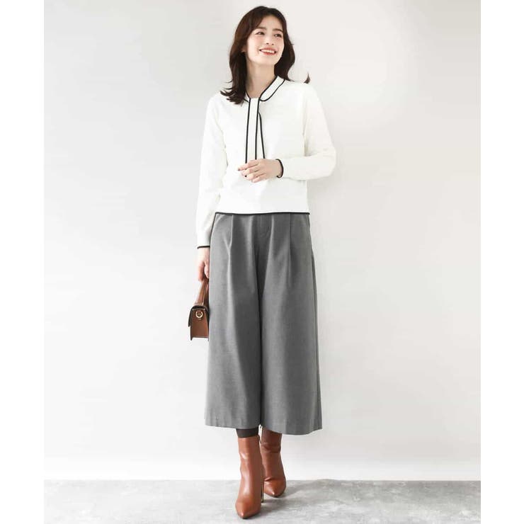 TRソフトストレッチ裏起毛ガウチョパンツ/洗える | OFUON | 詳細画像30 