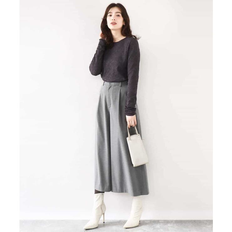 TRソフトストレッチ裏起毛ガウチョパンツ/洗える | OFUON | 詳細画像4 