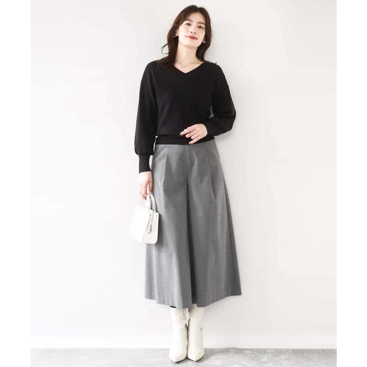 TRソフトストレッチ裏起毛ガウチョパンツ/洗える | OFUON | 詳細画像7 