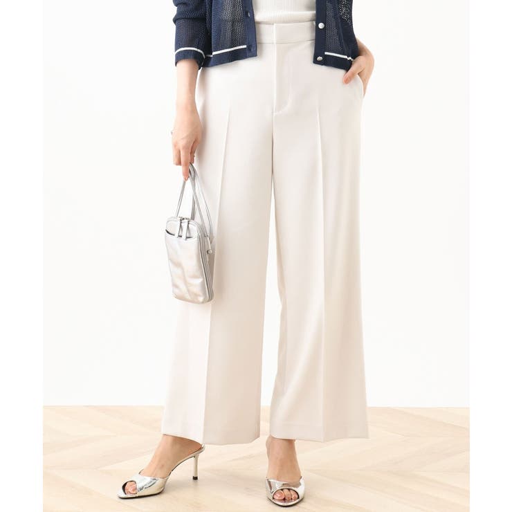 アイボリー | [名品シリーズ]ストレッチワイドパンツ/WEB限定サイズあり/洗える | OFUON