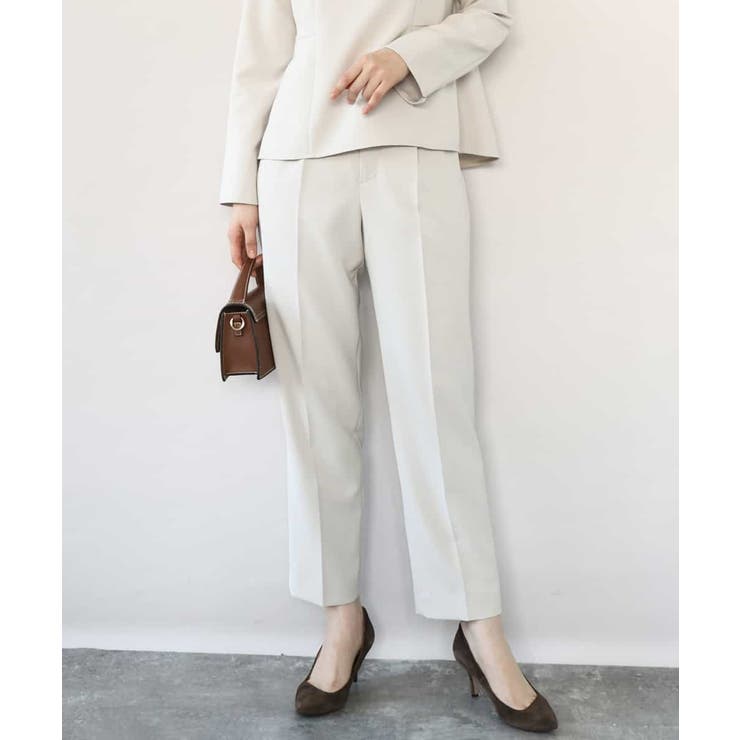 ベージュ | ダブルクロス テーパードパンツ/洗える | OFUON