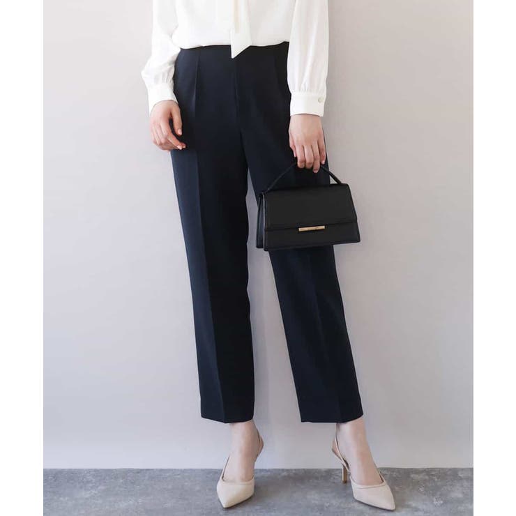 ブラック | [名品シリーズ]ストレッチテーパードパンツ/洗える | OFUON