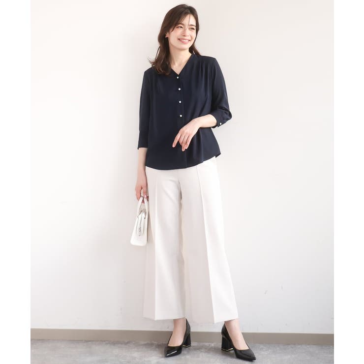 [名品シリーズ]ストレッチワイドパンツ/洗える | OFUON | 詳細画像14 