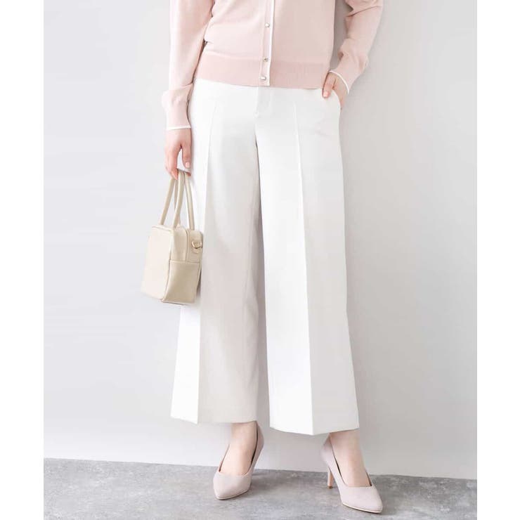 ライトベージュ | [名品シリーズ]ストレッチワイドパンツ/洗える | OFUON