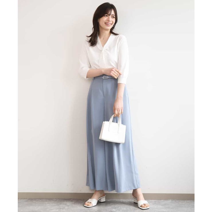 ストレッチ2タックワイドパンツ UVカット 接触冷感 | OFUON | 詳細画像10 