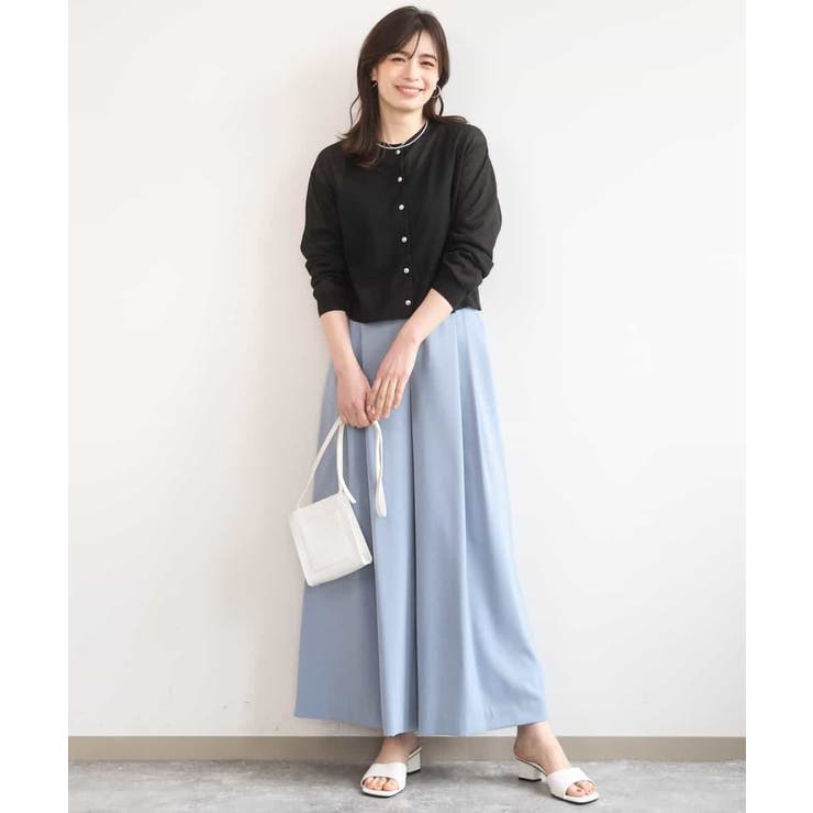 ストレッチ2タックワイドパンツ UVカット 接触冷感 | OFUON | 詳細画像12 