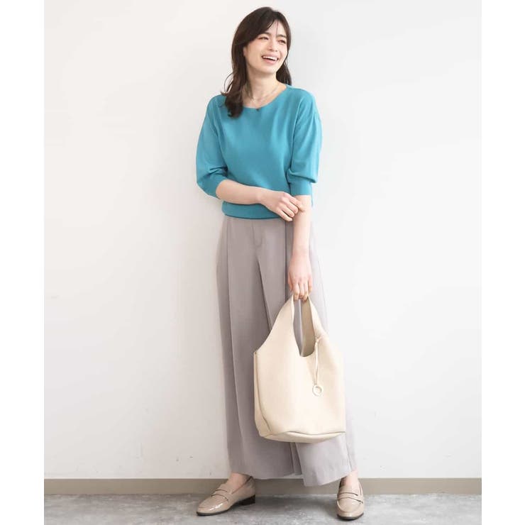 ストレッチ2タックワイドパンツ UVカット 接触冷感 | OFUON | 詳細画像16 