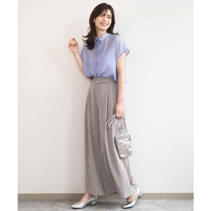 ストレッチ2タックワイドパンツ UVカット 接触冷感 | OFUON | 詳細画像21 