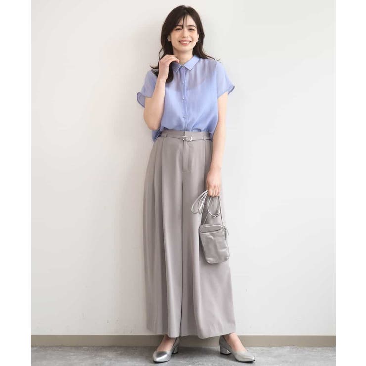 ストレッチ2タックワイドパンツ UVカット 接触冷感 | OFUON | 詳細画像22 