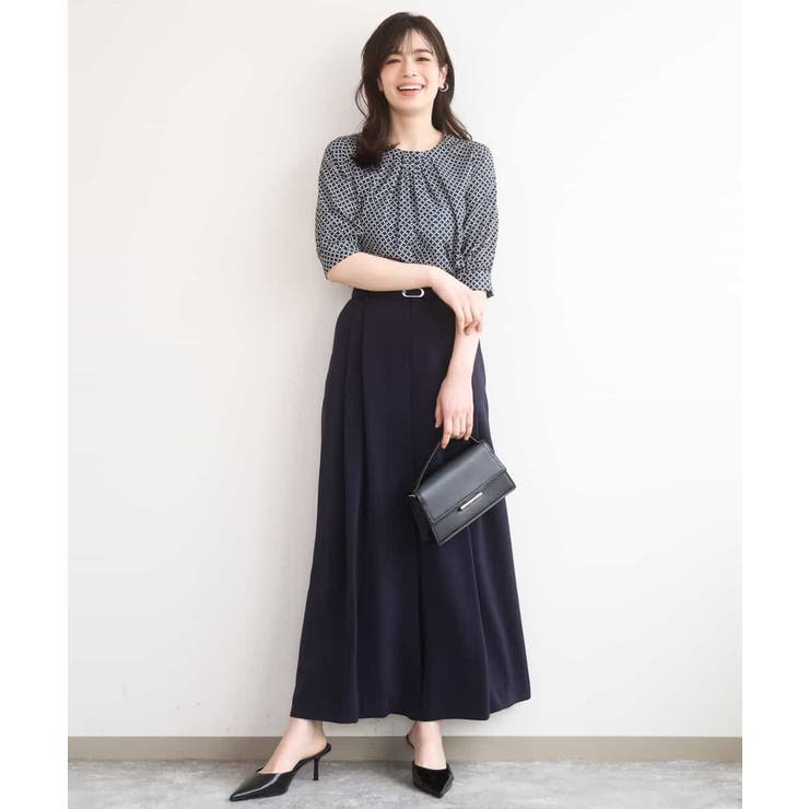 ストレッチ2タックワイドパンツ UVカット 接触冷感 | OFUON | 詳細画像6 