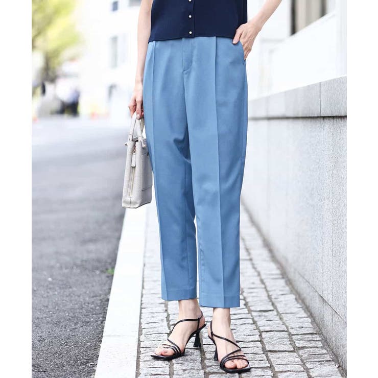 ブルー | [名品シリーズ]ストレッチテーパードパンツ/洗える/WEB限定サイズ | OFUON