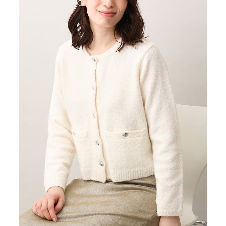 ミニブークレーニットカーディガン/洗える/WEB限定サイズあり | OFUON | 詳細画像1 