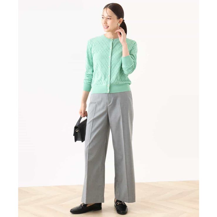 ダイヤ柄ニットカーディガン/洗える/WEB限定サイズあり | OFUON | 詳細画像12 