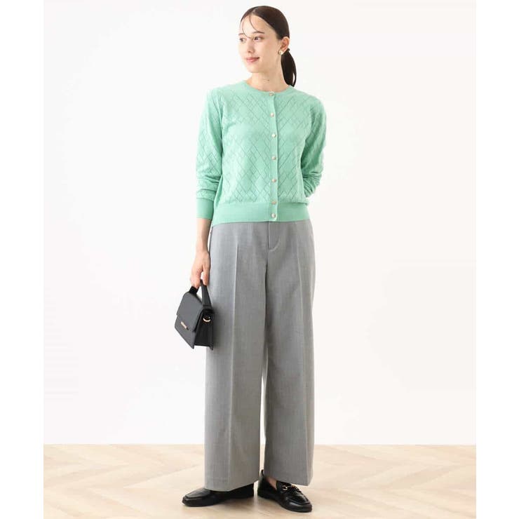 ダイヤ柄ニットカーディガン/洗える/WEB限定サイズあり | OFUON | 詳細画像13 