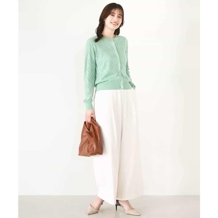 ダイヤ柄ニットカーディガン/洗える/WEB限定サイズあり | OFUON | 詳細画像14 