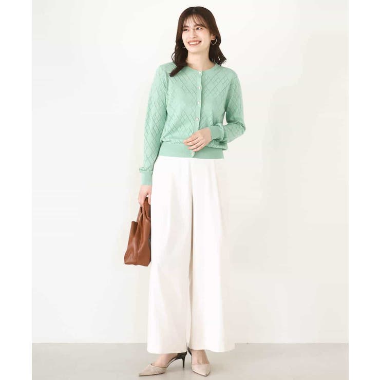 ダイヤ柄ニットカーディガン/洗える/WEB限定サイズあり | OFUON | 詳細画像15 