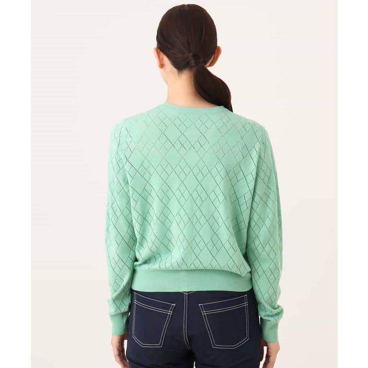 ダイヤ柄ニットカーディガン/洗える/WEB限定サイズあり | OFUON | 詳細画像23 