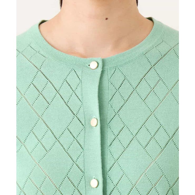 ダイヤ柄ニットカーディガン/洗える/WEB限定サイズあり | OFUON | 詳細画像24 