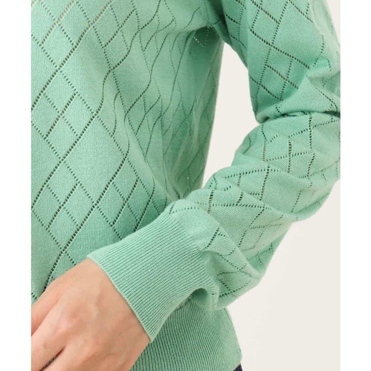 ダイヤ柄ニットカーディガン/洗える/WEB限定サイズあり | OFUON | 詳細画像25 