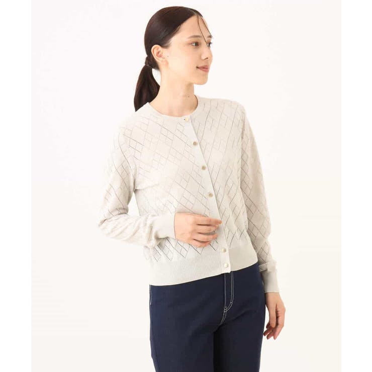 ダイヤ柄ニットカーディガン/洗える/WEB限定サイズあり | OFUON | 詳細画像29 