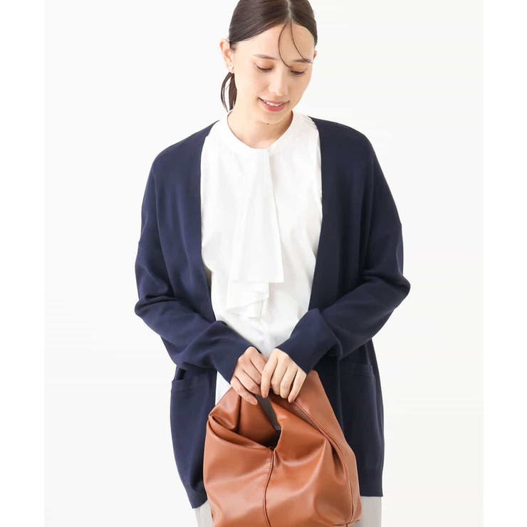 ネイビー | 着流しニットカーディガン/洗える/WEB限定 | OFUON