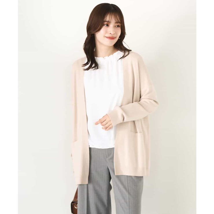 ベージュ | 着流しニットカーディガン/洗える/WEB限定 | OFUON