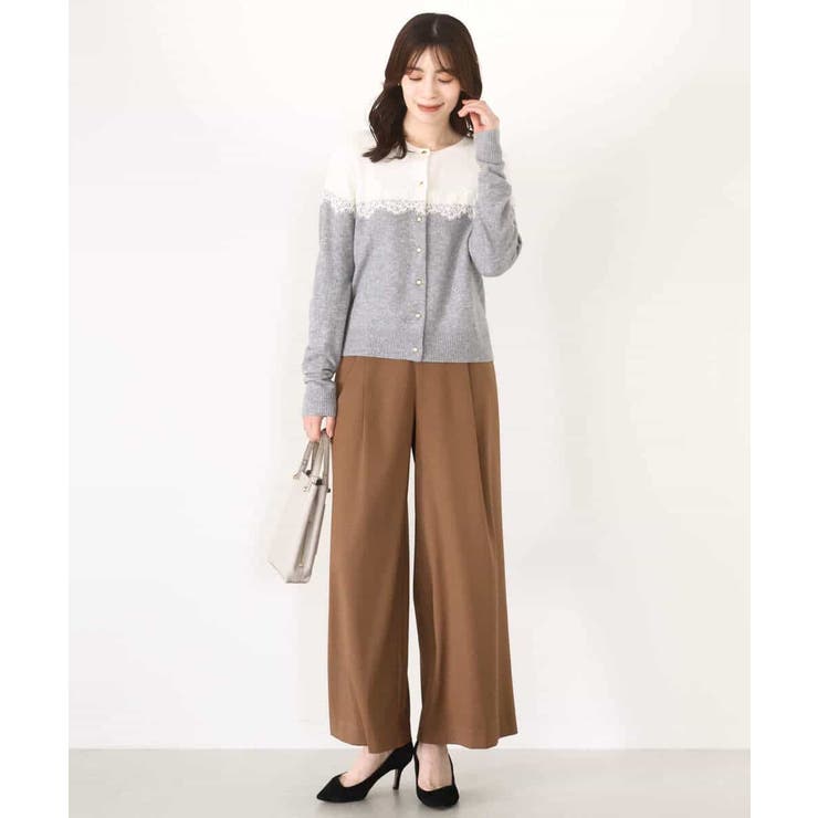 スカラップレース配色ニットカーディガン/洗える/WEB限定サイズあり | OFUON | 詳細画像14 