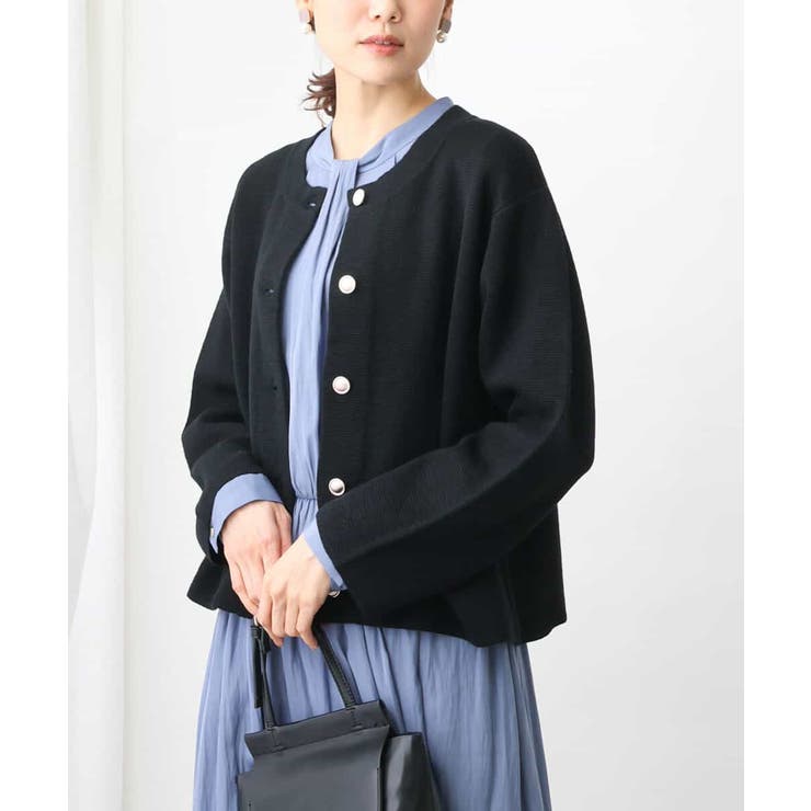 ブラック | ニットカーディガン/洗える | OFUON