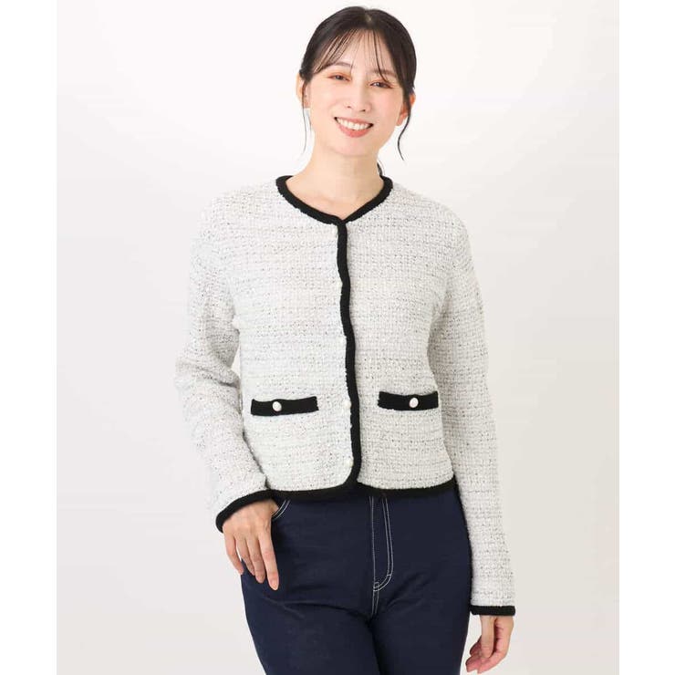 ラメ入りツイードニットジャケット/洗える/WEB限定サイズあり | OFUON | 詳細画像18 