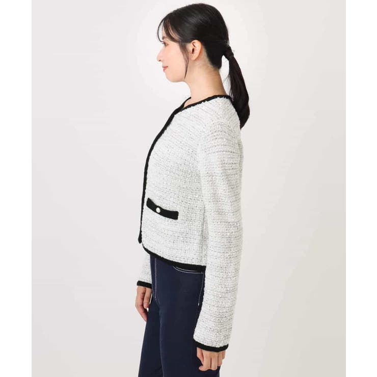 ラメ入りツイードニットジャケット/洗える/WEB限定サイズあり | OFUON | 詳細画像19 