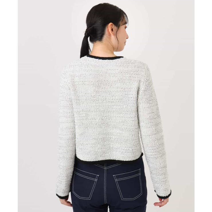 ラメ入りツイードニットジャケット/洗える/WEB限定サイズあり | OFUON | 詳細画像20 