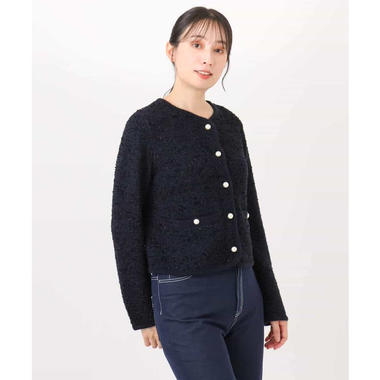 ラメ入りツイードニットジャケット/洗える/WEB限定サイズあり | OFUON | 詳細画像26 