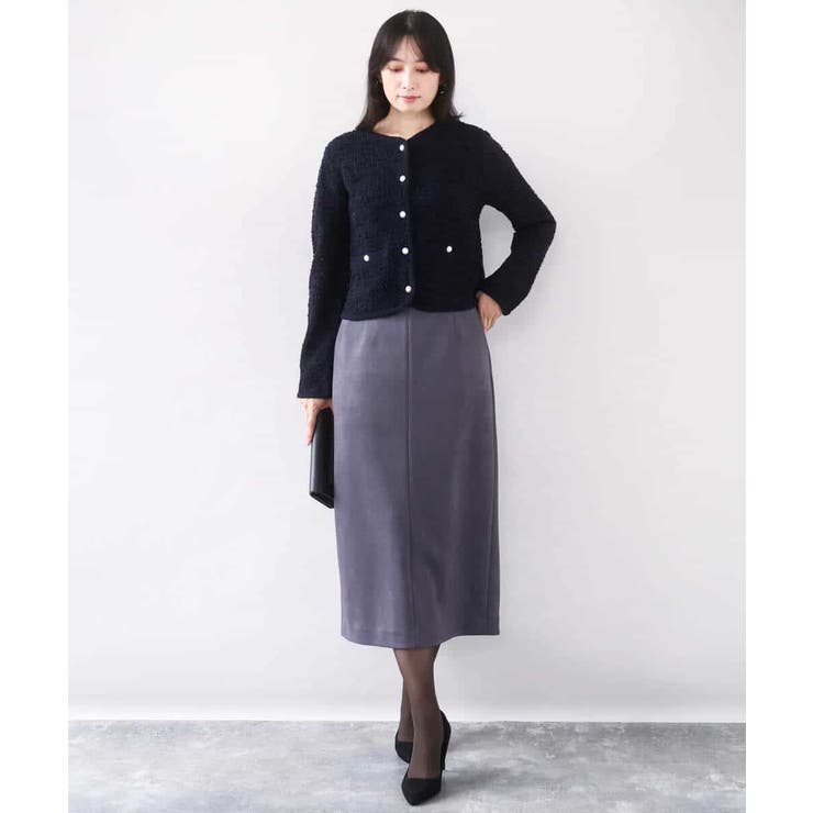 ラメ入りツイードニットジャケット/洗える/WEB限定サイズあり | OFUON | 詳細画像4 