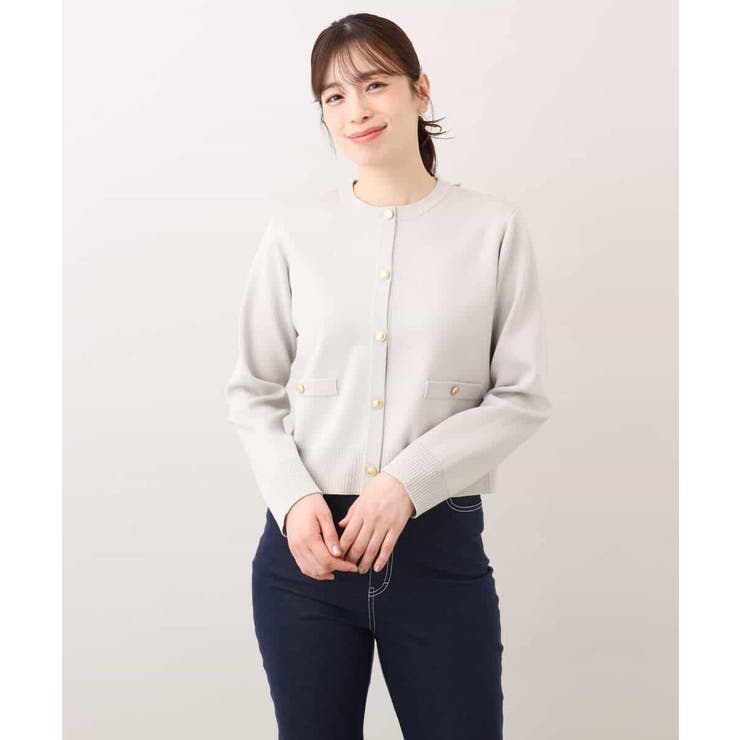 ジャケットライクニットカーディガン/洗える/WEB限定サイズあり