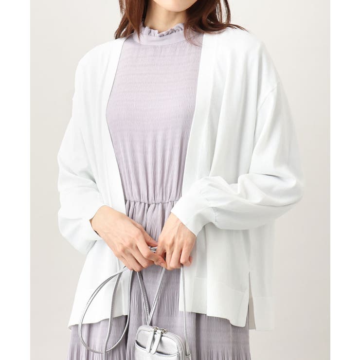 ホワイト | コクーンスリーブ着流しカーディガン/洗える | OFUON