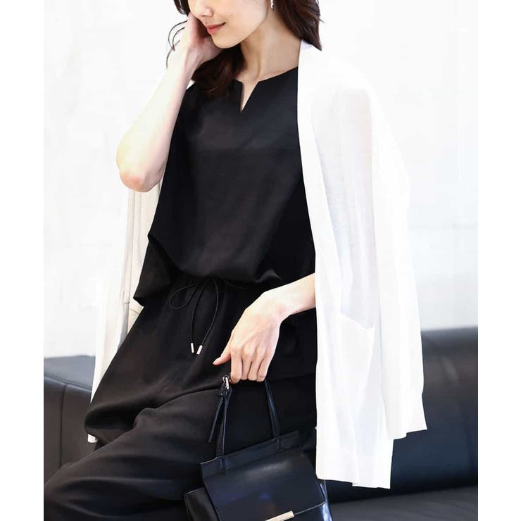 着流しシアーニットカーディガン/洗える | OFUON | 詳細画像1 