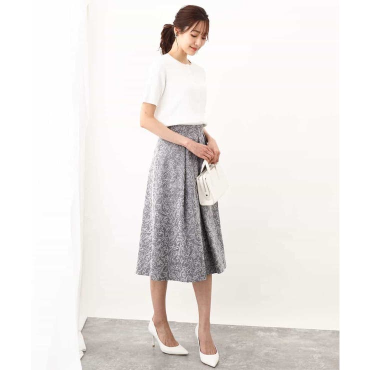 パール調釦デザイン五分袖ニットカーディガン/洗える | OFUON | 詳細画像11 