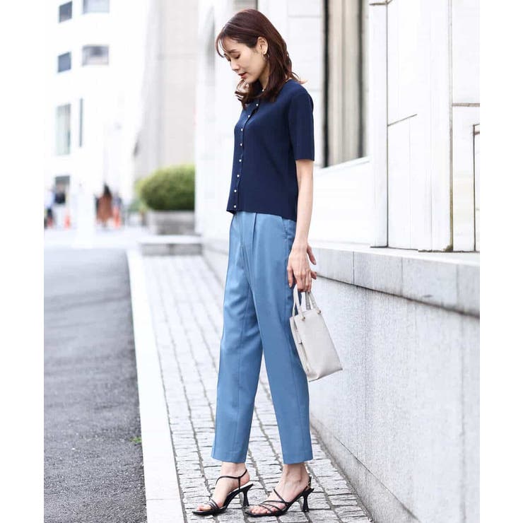 パール調釦デザイン五分袖ニットカーディガン/洗える | OFUON | 詳細画像15 