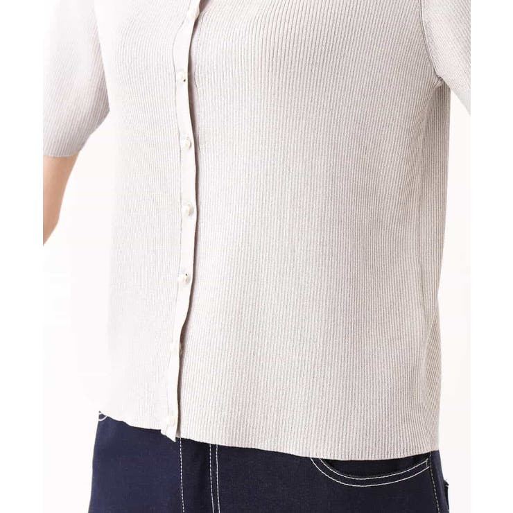 パール調釦デザイン五分袖ニットカーディガン/洗える | OFUON | 詳細画像29 