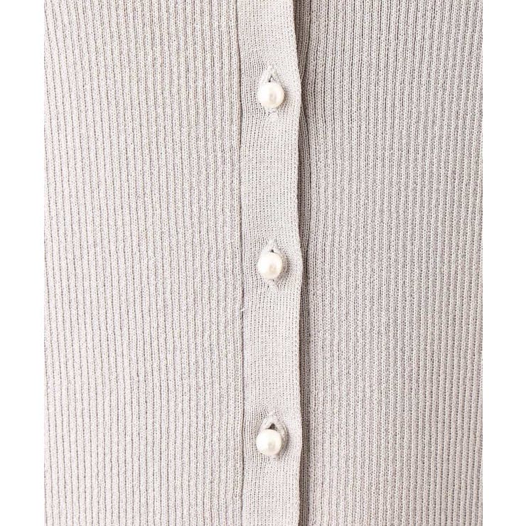 パール調釦デザイン五分袖ニットカーディガン/洗える | OFUON | 詳細画像30 