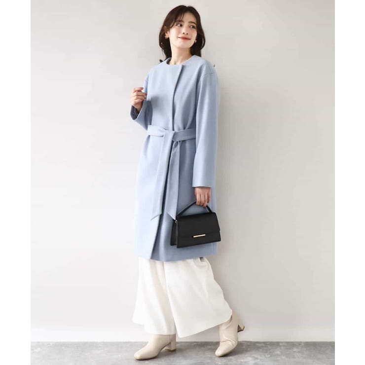 ウール混ノーカラーコート/WEB限定サイズあり | OFUON | 詳細画像11 