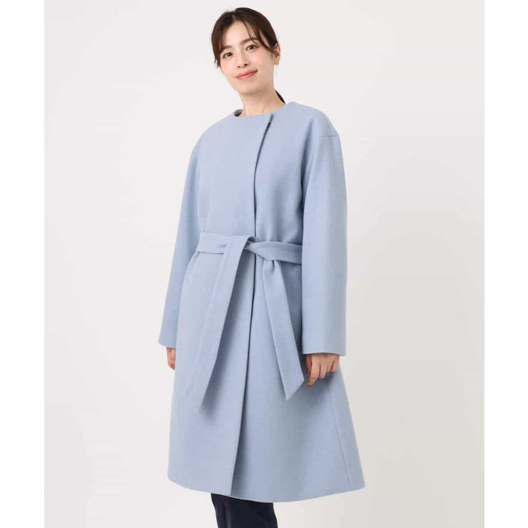 ウール混ノーカラーコート/WEB限定サイズあり | OFUON | 詳細画像12 