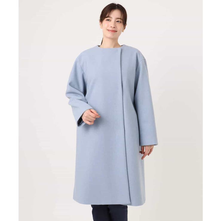 ウール混ノーカラーコート/WEB限定サイズあり | OFUON | 詳細画像13 