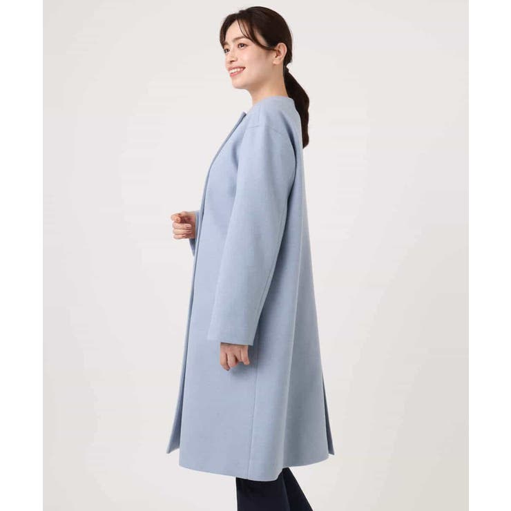 ウール混ノーカラーコート/WEB限定サイズあり | OFUON | 詳細画像14 