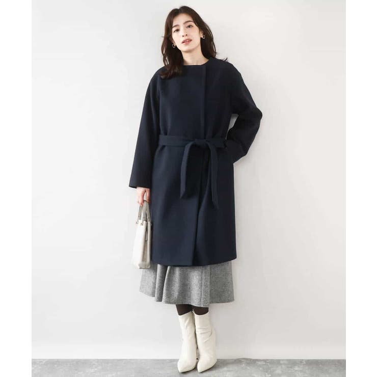 ウール混ノーカラーコート/WEB限定サイズあり | OFUON | 詳細画像5 